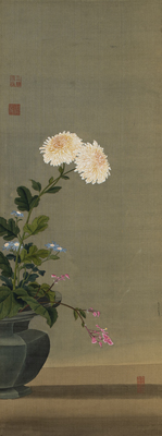 「菊と秋海棠図」